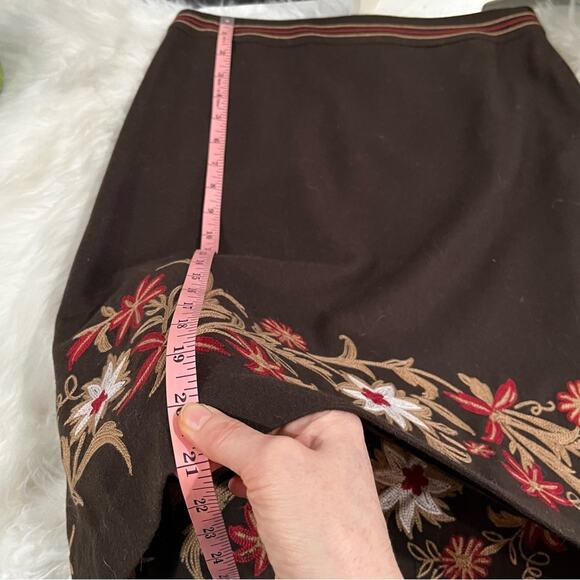 NEW Ann Taylor Loft Wool Classic Tailored Embroidered Floral A-line Skirt 4P - Picture 14 of 14